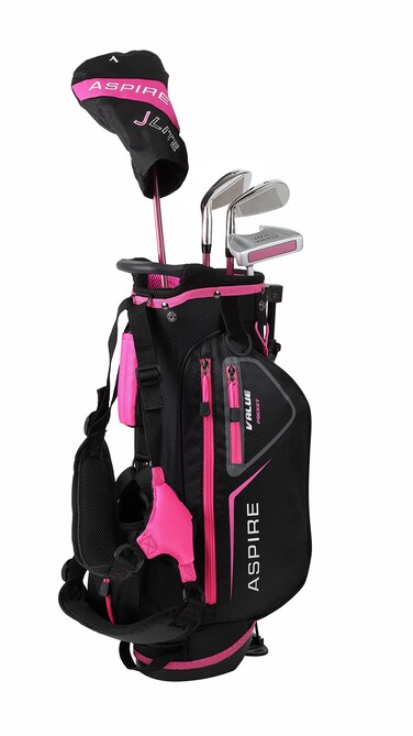 Aspire Xlite Super Performance Precise Junior Golf Club Set Pink Set for Girls Ages 3 to 5 Right Handed