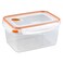 Sterilite UltraSeal 12 Cup Rectangle Airtight Food Storage Container Latching Lid Microwave and Dishwasher Safe Clear With Orange Gasket 6Pack