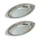 8 oz Ounce Stainless Steel Oval Au Gratin Serving Dish Pan Platter  Set of 2