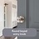 Baldwin Alcott Entry Door Knob Handle with Keyed Lock Featuring SmartKey Rekey Technology and Microban Protection in Satin Nickel