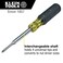 Klein Tools 32559 Multibit Screwdriver  Nut Driver Extended Reach 6in1 Tool with Nut Driver Phillips and Slotted Bits