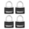 Master Lock 141Q Covered Aluminum Keyed Padlock 4 Pack Black