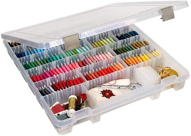 ArtBin 9101AB Super Satchel Slim with Removable Dividers Art  Craft Organizer 1 Plastic Storage Case Clear Divided Compartments