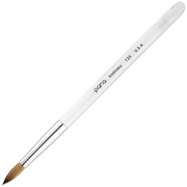 PANA Pure Kolinsky Hair Acrylic Nail Brush  Round Clear Acrylic Handle Size 12  Nail Brush for Acrylic Nail Application Nail Extension Manicure Pedicure Salon Beginner and Professional