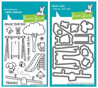 Lawn Fawn Lets Play Stamp and Die Bundle  Two Items