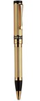 Xezo Tribune Twist Action Ballpoint Pen Medium Point Layered 18 Karat Gold Plated Guilloche Brass Handcrafted Limited Edition Serialized