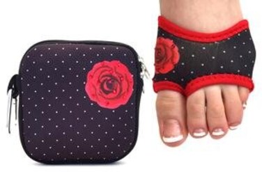 Spinner Skins Neoprene Dance Half Soles and PouchFlamenco RoseM
