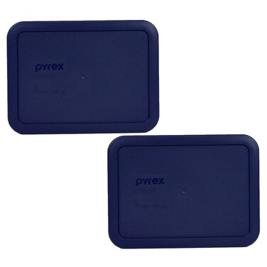 Pyrex Bundle  2 Items 7210PC 3Cup Blue Plastic Food Storage Lids  Original Genuine Pyrex Lids  2 Pack Made in the USA