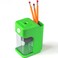 Office Style Electronic Pencil Sharpener with Auto Stop Safety Feature  Large Pencil Holder for Home Office or Classroom  Green  by Office  Style APS200G