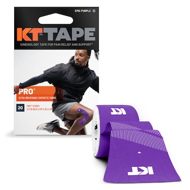 KT Tape Pro Synthetic Kinesiology Athletic Tape 20 Count 10 Precut Strip Epic Purple