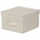 Household Essentials 111 Storage Box with Lid and Handle  Natural Beige Canvas  MediumNatural Trim
