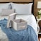 Household Essentials 111 Storage Box with Lid and Handle  Natural Beige Canvas  MediumNatural Trim