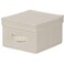 Household Essentials 111 Storage Box with Lid and Handle  Natural Beige Canvas  MediumNatural Trim