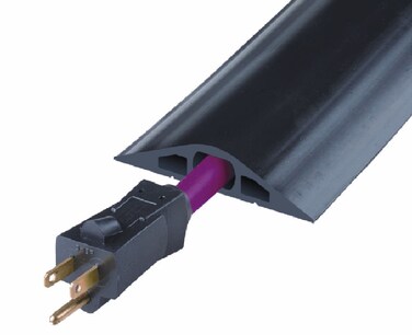 Checkers Industrial Safety Products Powerback RFD310 Durable Rubber Center Channel Duct Protector Black 10 Length