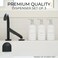 Stylish Shampoo and Conditioner Dispenser Set of 3  Modern 21oz Shower Soap Bottles with Pump and Labels  Easy to Refill Body Wash Dispensers for an Instant Bathroom Decor Upgrade  White