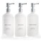 Stylish Shampoo and Conditioner Dispenser Set of 3  Modern 21oz Shower Soap Bottles with Pump and Labels  Easy to Refill Body Wash Dispensers for an Instant Bathroom Decor Upgrade  White