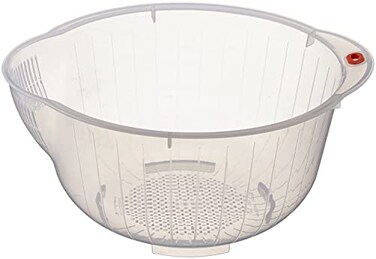 Japanese Rice Washing Bowl with Side and Bottom Drainers Made in Japan