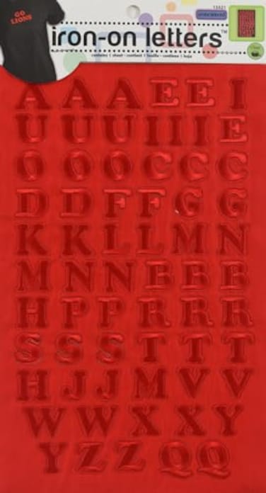 Dritz 15521 Ironon Letters Embroidered Cooper 34Inch Red 1Sheet