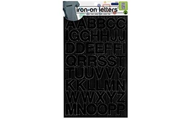 Dritz 15515 Ironon Letters Embroidered Block 1Inch Black 1Sheet