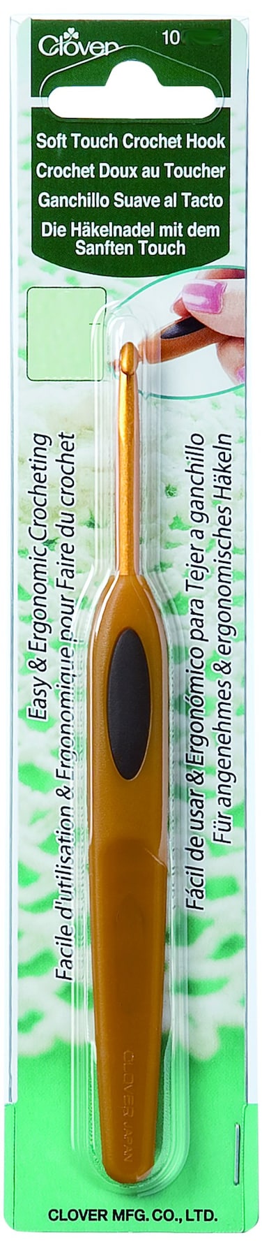 clover Soft Touch Crochet Hook 250mm Brown
