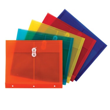 Smead Poly Project Envelope 114 Expansion StringTie Closure Side Load Letter Size 5 per Pack 89519