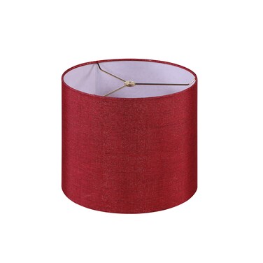 Aspen Creative 31107 Hardback Drum Transitional Spider Lamp Shade Rich Red Burlap Texture Fabric 12 Top x 12 Bottom x 10 Height