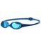 Arena Unisex Youth Spider Junior Swim Goggles Girls and Boys Ages 6 to 12 No Fog NonMirror Lens Easy to Adjust Strap No Leak BlueLightblueBlue