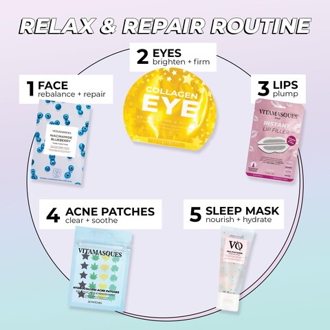 Vitamasques Acne Patch Face Mask Set 4Pack  Hydrocolloid Patches 80 Count Salicylic  Tea Tree Salicylic  Niacinamide  Reduce Oil BuildUp for Blackheads