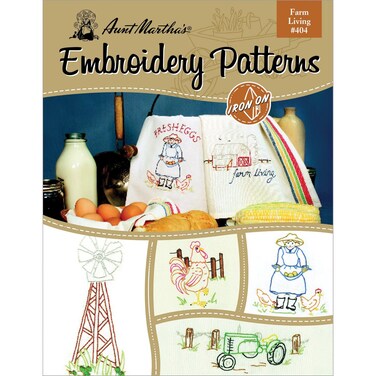 Aunt Marthas 404 Farm Living Embroidery Transfer Pattern Book Over 25 Iron On Patterns