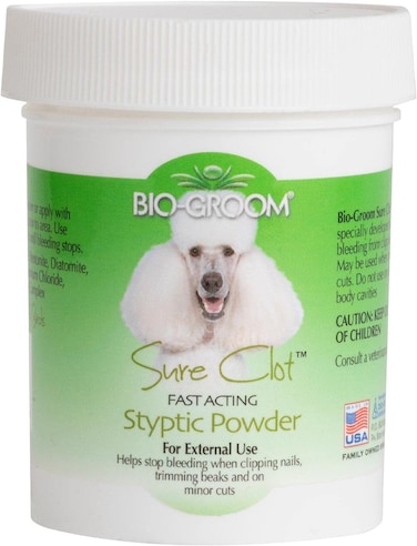 BioGroom Sure Clot Styptic Powder for Dogs  Stops Bleeding Nails Fast Acting Dog Grooming Supplies CrueltyFree Made in USA First Aid for Dogs  15 oz 1Pack