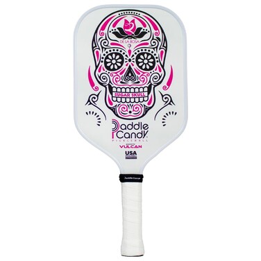 Vulcan  Paddle Candy Sugar Skull Pickleball Paddle  Hybrid Performance  Polypropylene Core  USAP Approved  White Sugar Skull