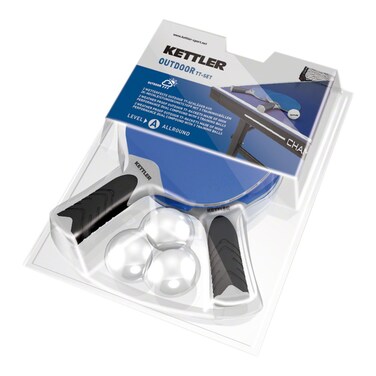 Kettler HALO 50 IndoorOutdoor Table Tennis Bundle 2 Player Set 2 RacketsPaddles and 3 Balls