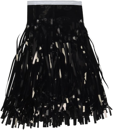 Packaged 1Ply Black Metallic Fringe Drape