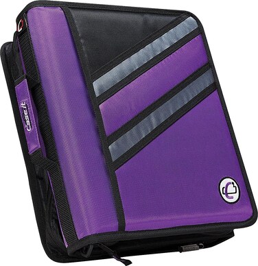 Caseit ZBinder TwoinOne 15Inch DRing Zipper Binders Purple Z176PUR