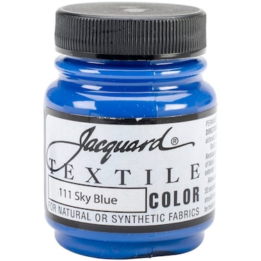 Jacquard Fabric Paint for Clothes  225 Oz Textile Color Sky Blue Leaves Fabric Soft  Permanent and Colorfast  Professional Quality Paints Made in USA  Holds up Exceptionally Well to Washing