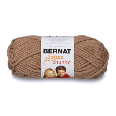 Bernat Softee Chunky Yarn 35 Oz Gauge 6 Super Bulky Soft Taupe