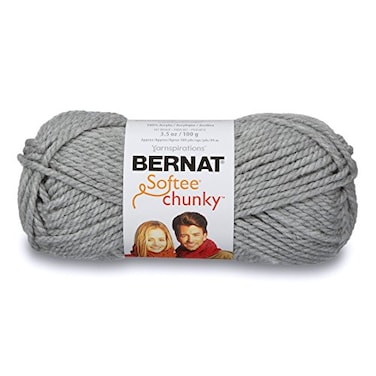 Bernat Softee Chunky Yarn 35 Oz Gauge 6 Super Bulky Grey Heather