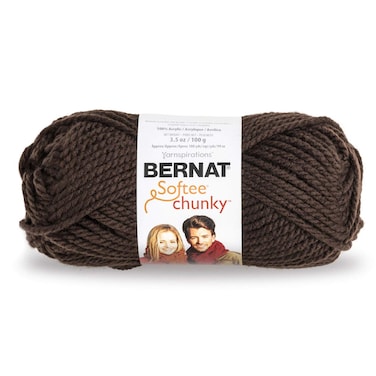 Bernat Softee Chunky Yarn 35 Oz Gauge 6 Super Bulky Dark Taupe