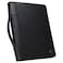 Caseit Executive Zipper Padfolio with Removable 3Ring Binder and Letter Size Writing Pad Pebbled Faux Leather Black PAD40