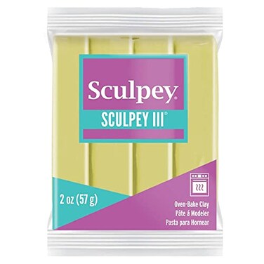 Sculpey III Polymer OvenBake Clay Glow in the Dark Non Toxic 2 oz bar Great for modeling sculpting holiday DIY mixed media and school projects Great for kids  beginners