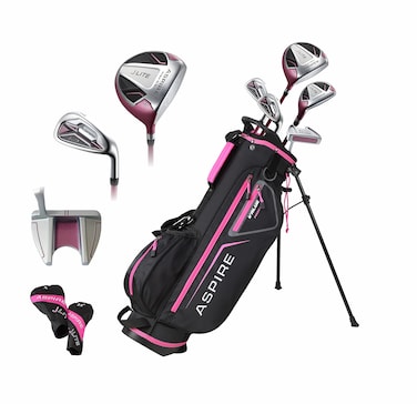 Aspire Xlite Super Performance Precise Junior Golf Club Set Pink Set for Girls Ages 9 to 12 Right Handed