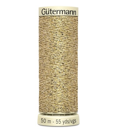 Gutermann Metallic Effect NylonPolyester Thread 50m55 yd Gold