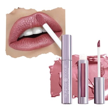 Runway Rogue Pearl Glam Long Wear Shimmer Liquid Lipstick Pale Mauve Lipstick with Silver and Gold Shimmer Boss Babe