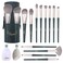 Makeup Brush Set 16 Pcs Premium Synthetic Kabuki Foundation Powder Concealer Brushes for Face Cosmetic Eyeshadow Eyebrow Eyeliner with Makeup Sponge Brush cleaner in Storage Case Green