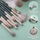 Makeup Brush Set 16 Pcs Premium Synthetic Kabuki Foundation Powder Concealer Brushes for Face Cosmetic Eyeshadow Eyebrow Eyeliner with Makeup Sponge Brush cleaner in Storage Case Green