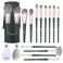 Makeup Brush Set 16 Pcs Premium Synthetic Kabuki Foundation Powder Concealer Brushes for Face Cosmetic Eyeshadow Eyebrow Eyeliner with Makeup Sponge Brush cleaner in Storage Case Green