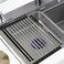 OMEDDERIC MultiFunctional Extra Large RollUp Sink Drying Rack  Dish Rack ComboExpandable OverTheSink Stainless Steel Drainer with Sink CoverFoldable Rollable Kitchen Sink Rack Organizer