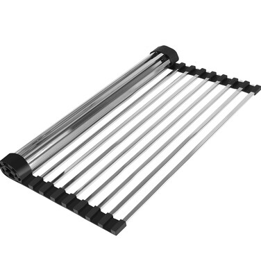 OMEDDERIC MultiFunctional Extra Large RollUp Sink Drying Rack  Dish Rack ComboExpandable OverTheSink Stainless Steel Drainer with Sink CoverFoldable Rollable Kitchen Sink Rack Organizer