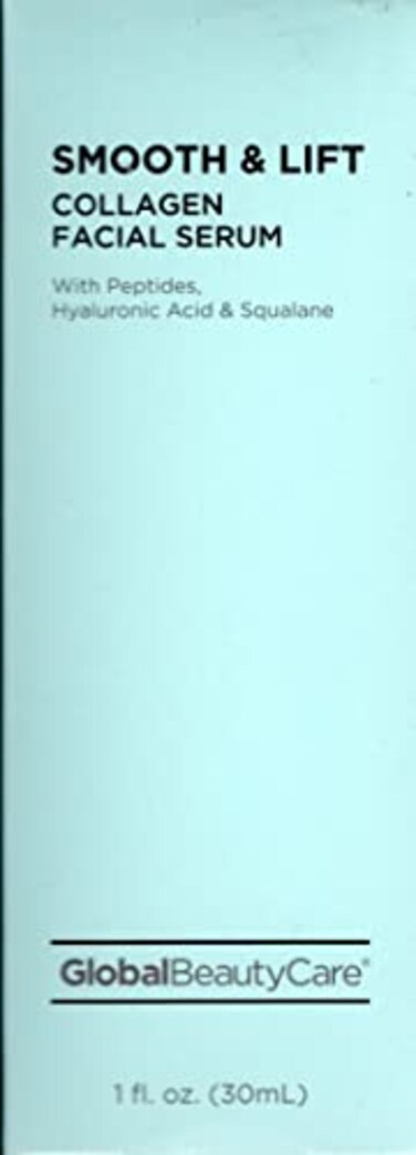 Global Beauty Care Smooth  Lift Collagen Facial Serum with Peptides Hyaluronic Acid  Squalane 1fl oz 30ml