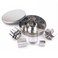 Gadgetime USA Stainless Steel Mini Cookie Cutter Set 24 pcs  Geometric Shapes Biscuit Molds  Stamp  Round Star Triangle Heart Flower Square Rectangle  Oval